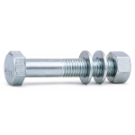 Parafuso Sextavado A325 5/8"x2" com Porca 2H e 2 Arruelas Zincado Branco